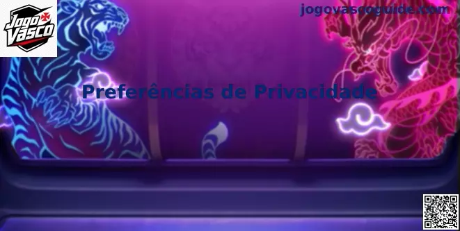 Preferências de privacidade e cookies no Jogo Vasco